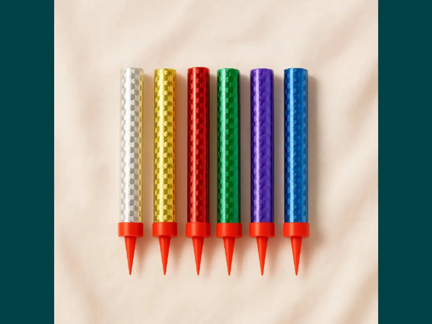 Rainbow Metallic Sparkler Candles 6 Packs
