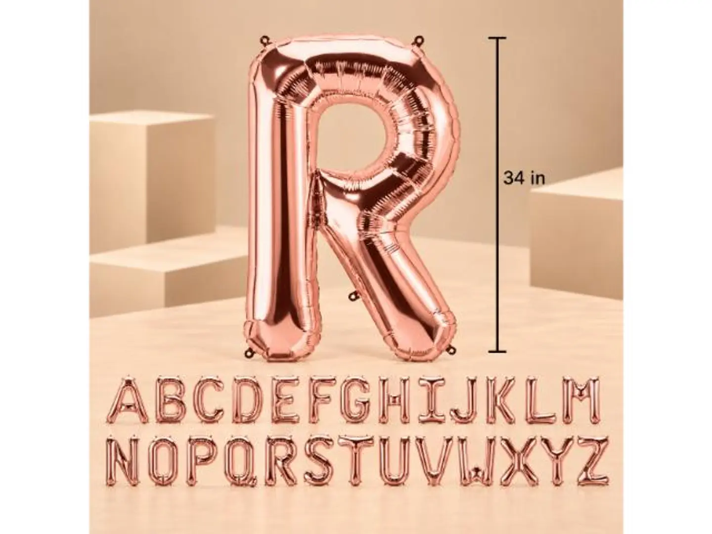 Large Rose Gold Helium Letters