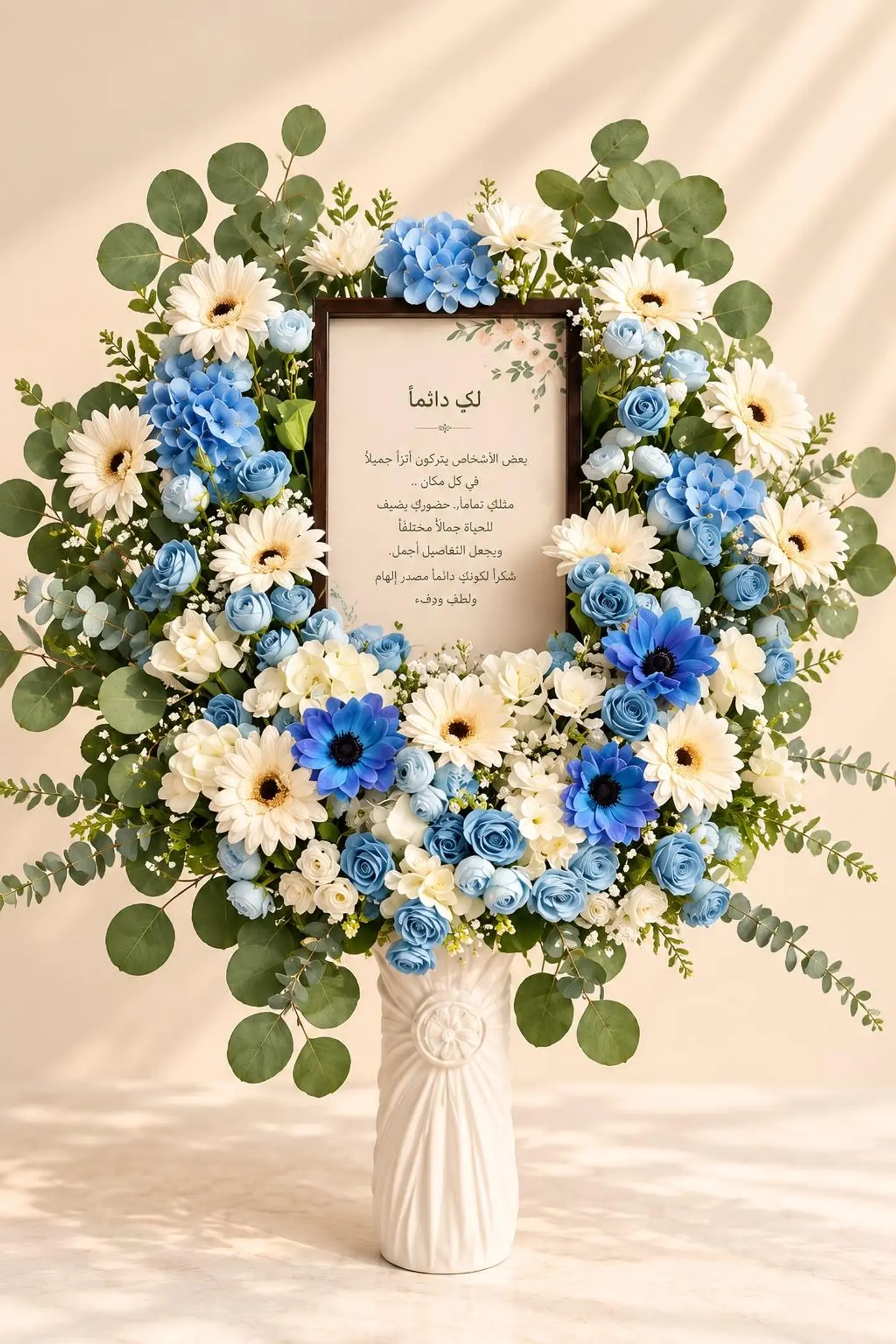تنسيق الورد الأزرق الملكي