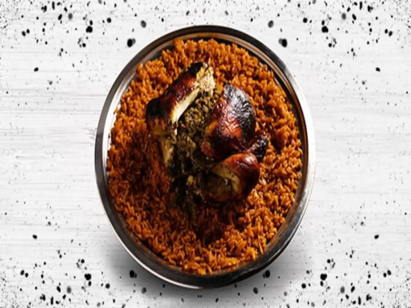 Half Charcoal Grilled Chicken With Red Rice