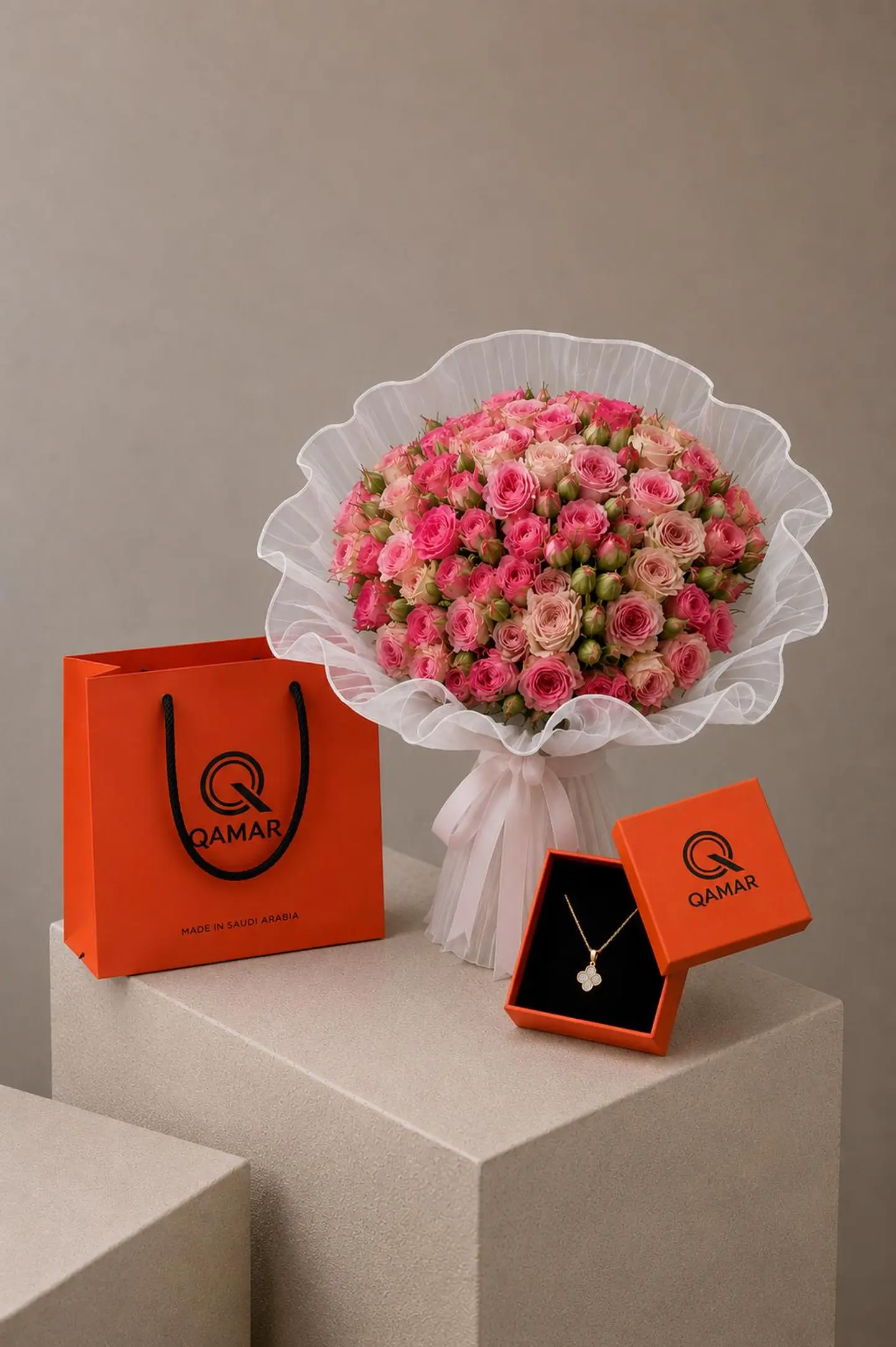 Bouquet & Necklace Arrangement