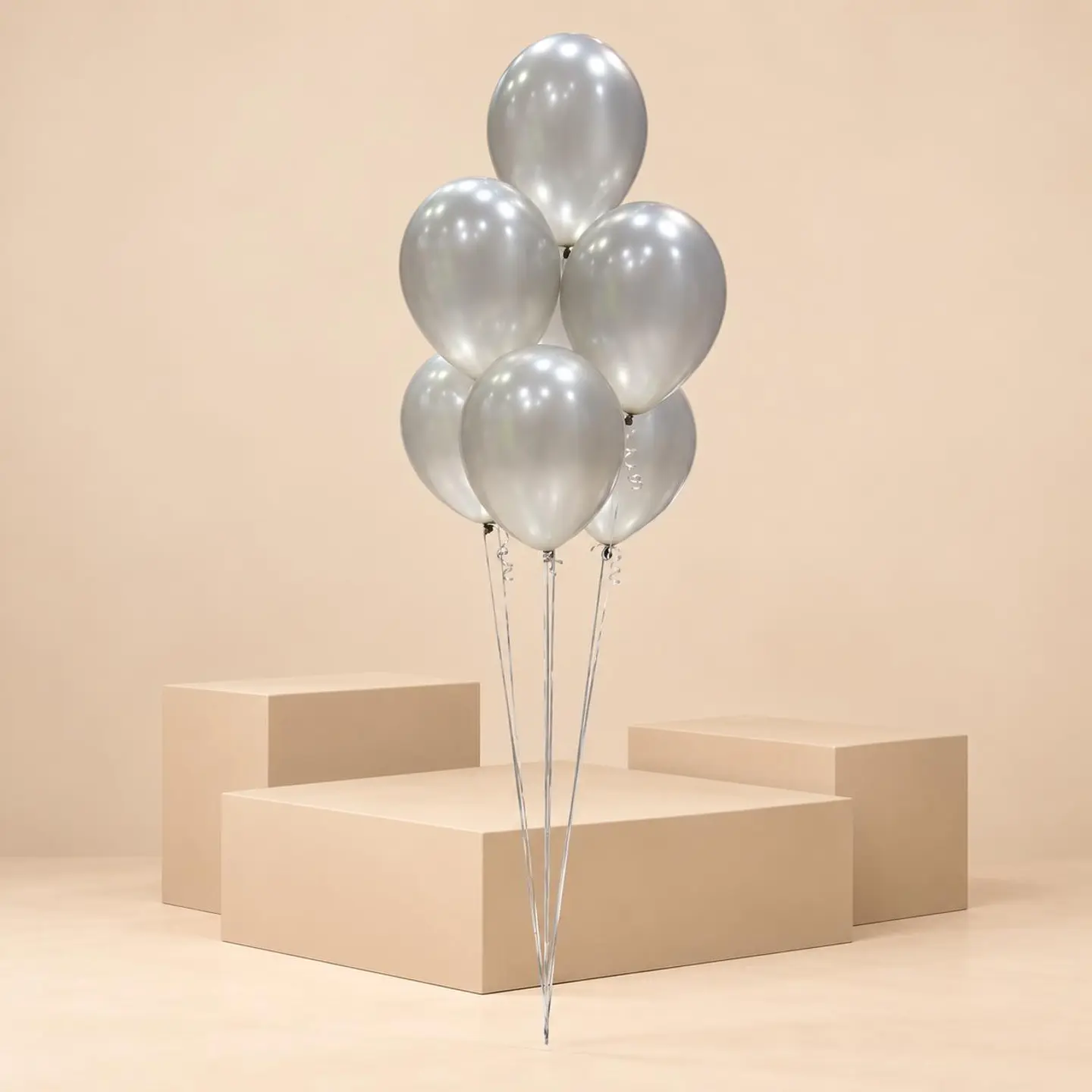 Silver Helium Balloon Bouquet
