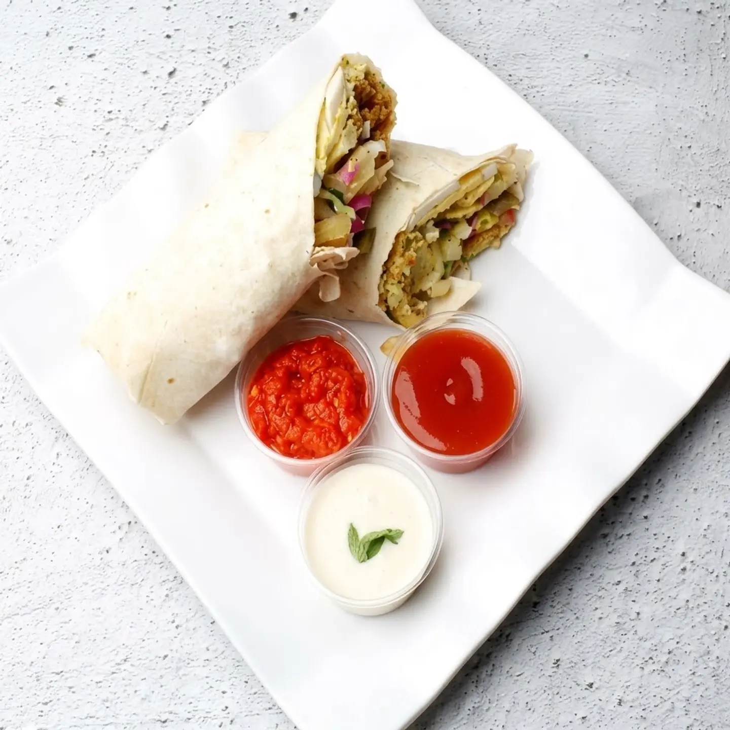 Falafel Hummus And Egg Sandwich