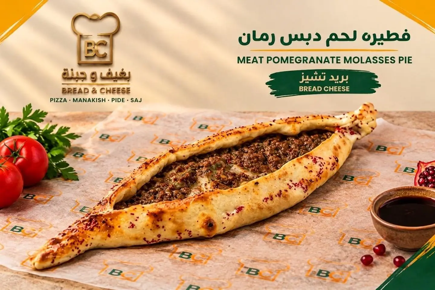 فطيرة لحم دبس رمان