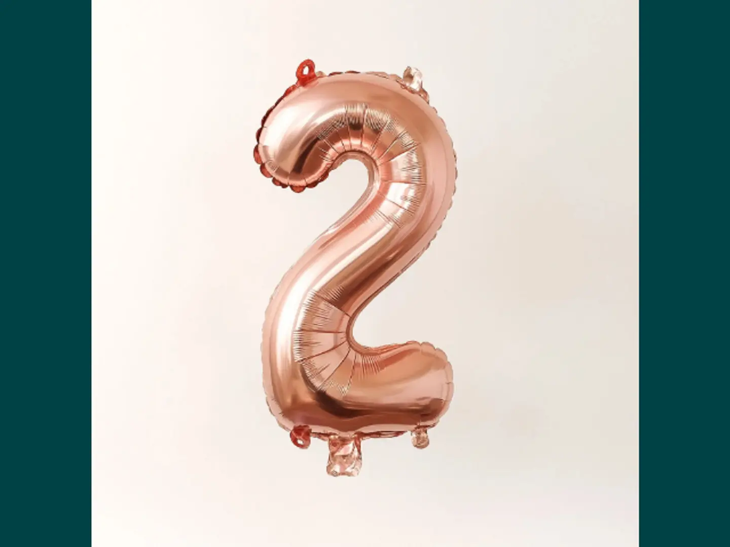 Rose Gold Number 2 Foil Balloon