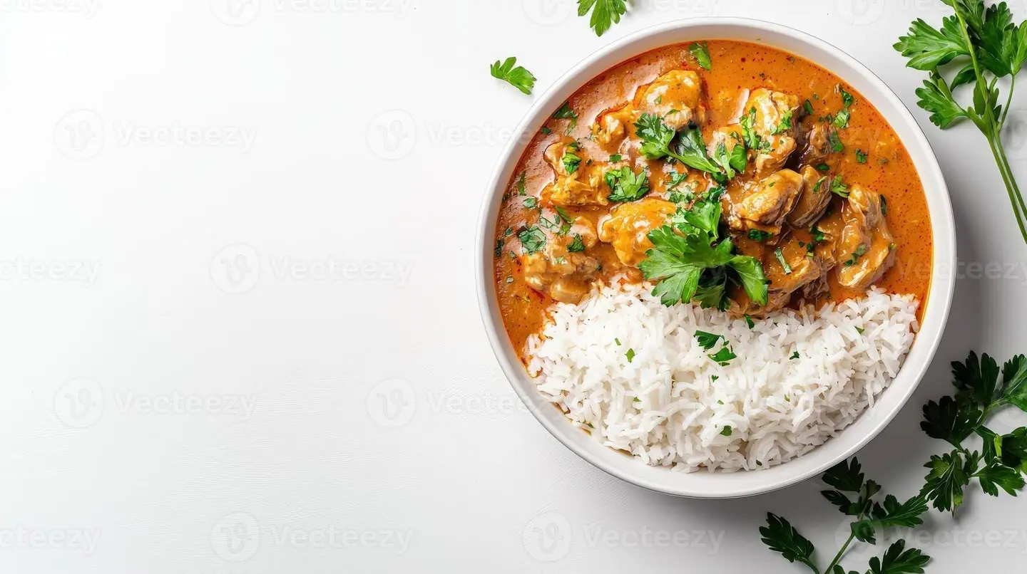 Plain Rice With Chicken Karahi