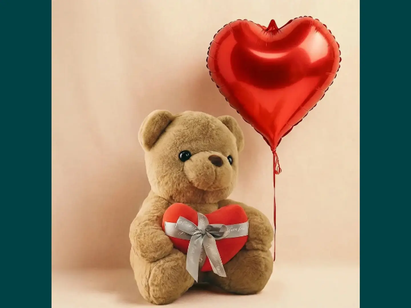 Anniversary Teddy N Heart Balloon