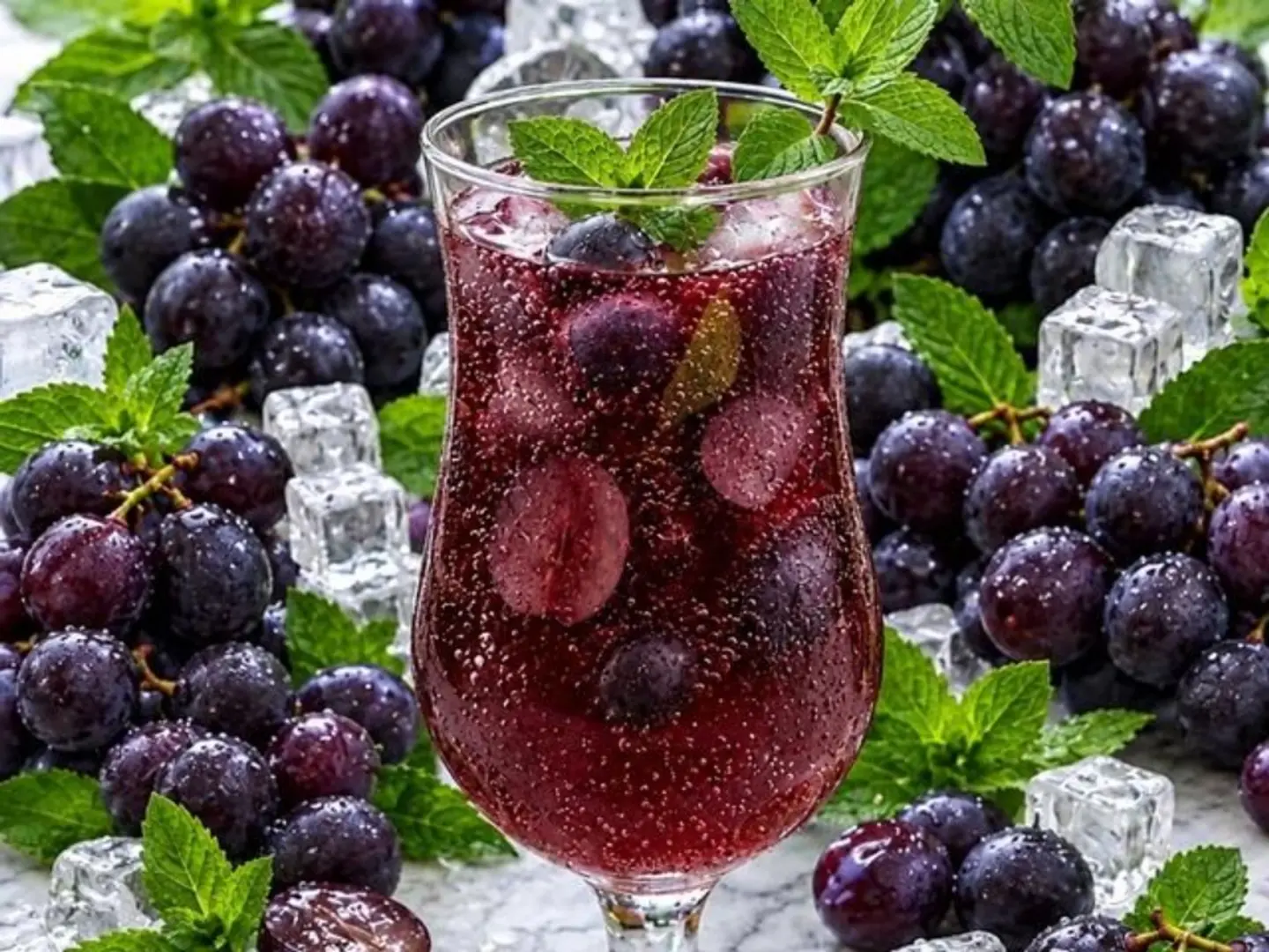 Glass Sparkling Saudi Sangria Cocktail (Grape)
