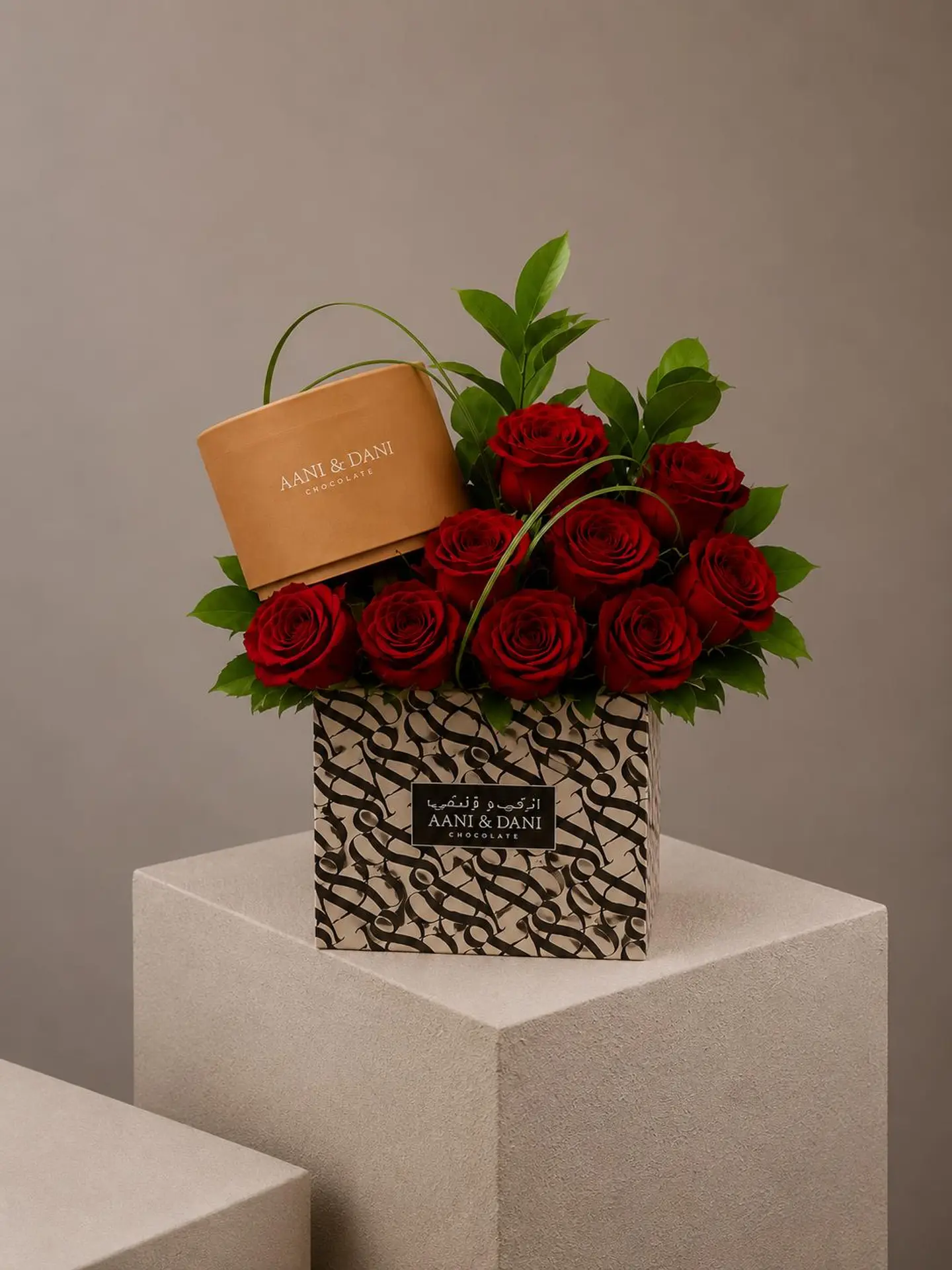 Arrangement Of Roses & Chocolates, Ani And Dani