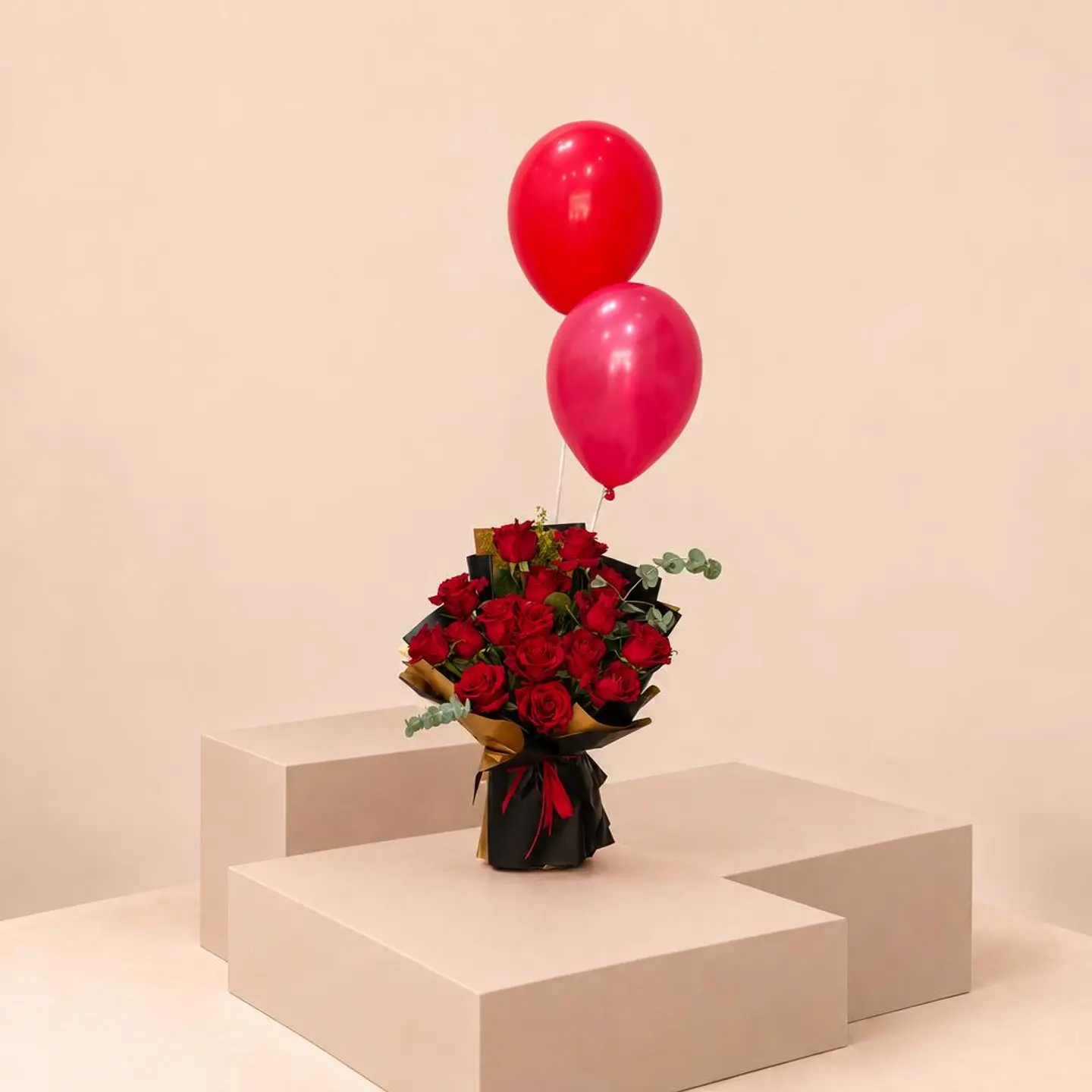 Rose And Balloon Bouquet