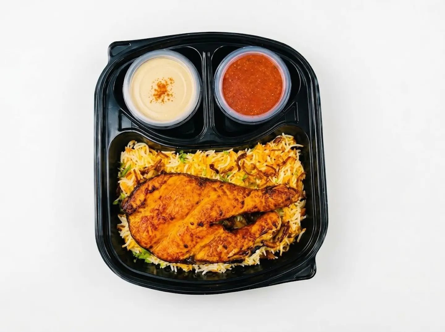 Charcoal Grilled Salmon With Rice