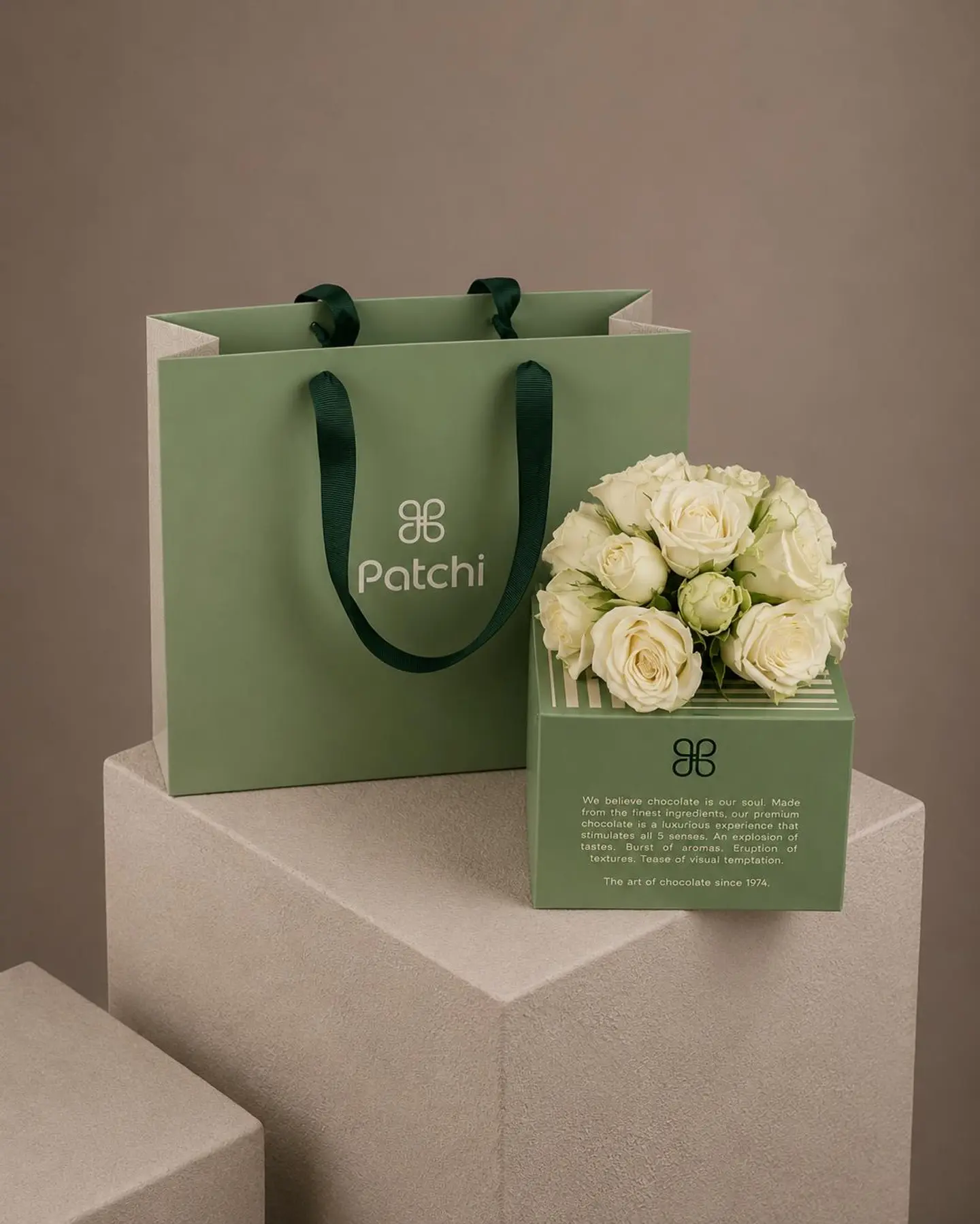 White And Patchi Chocolate Arrangement