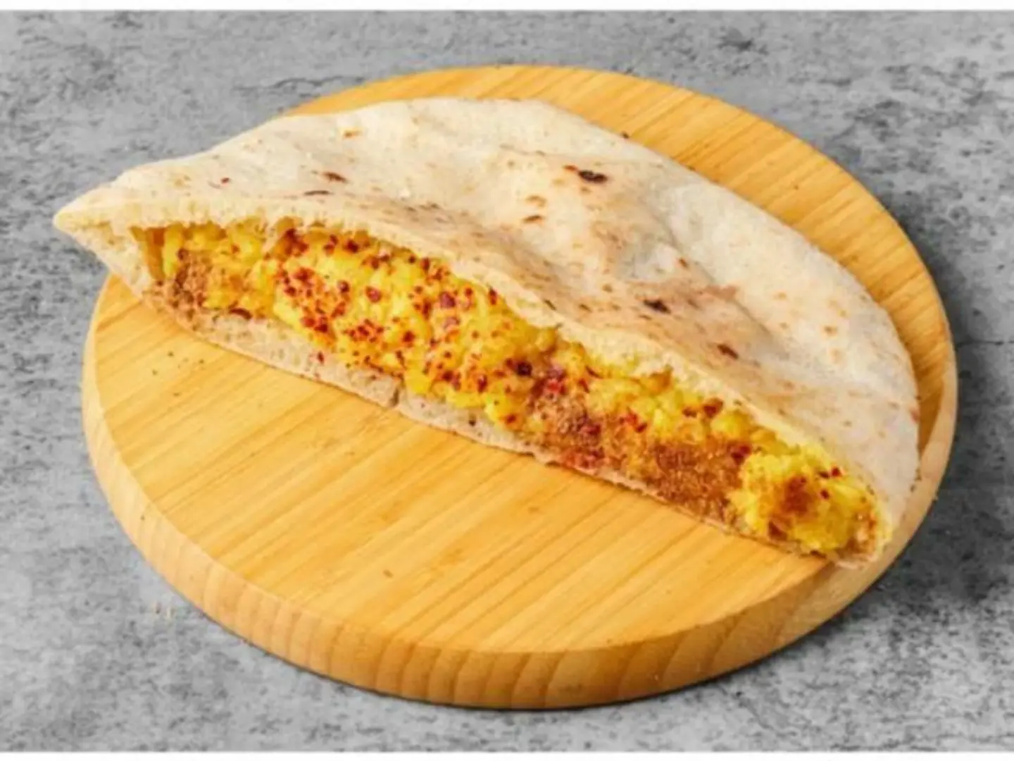 Omelet And Mashed Potato Sandwich