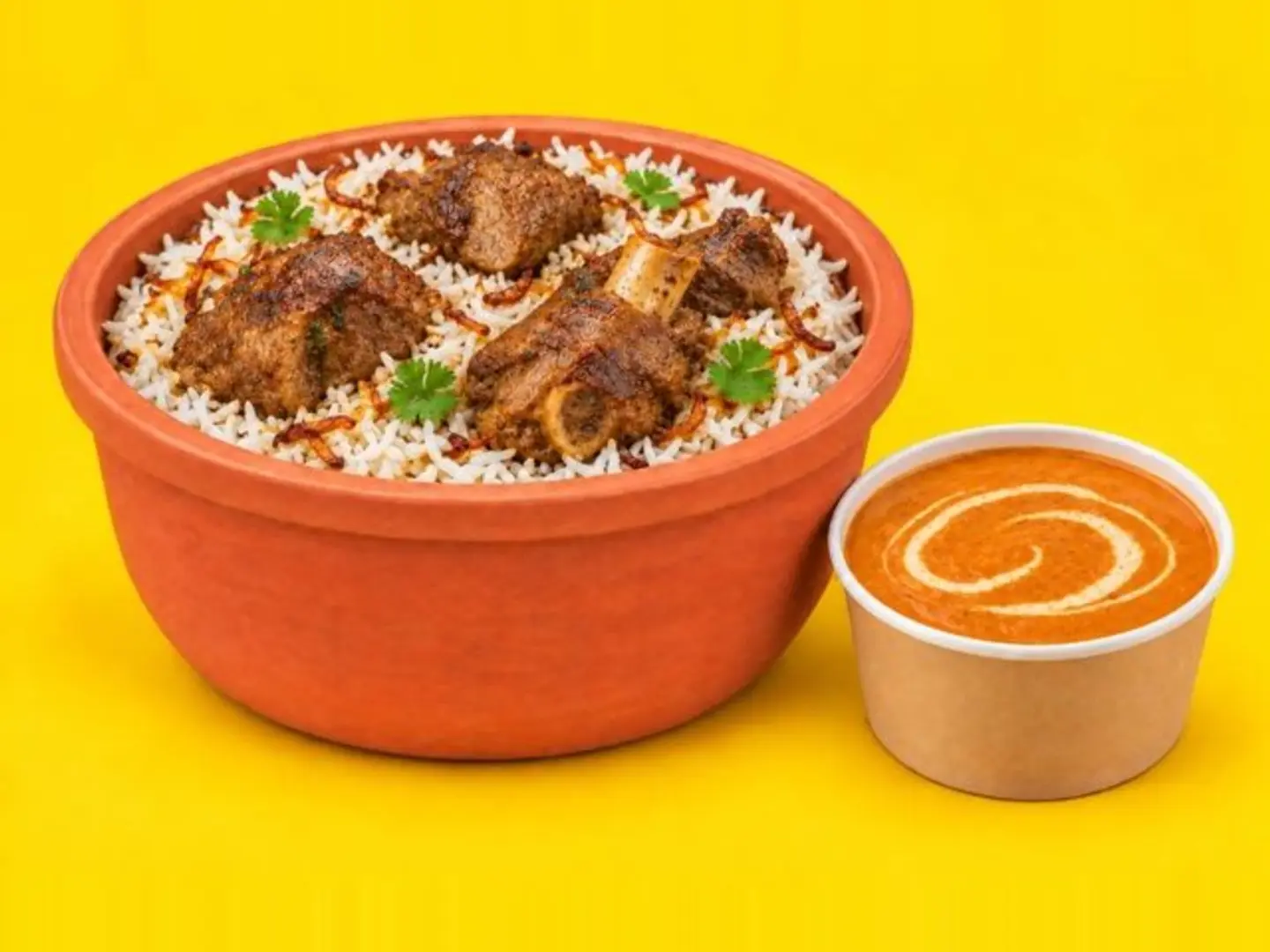 Lamb Biryani With Butter Chicken Sauce