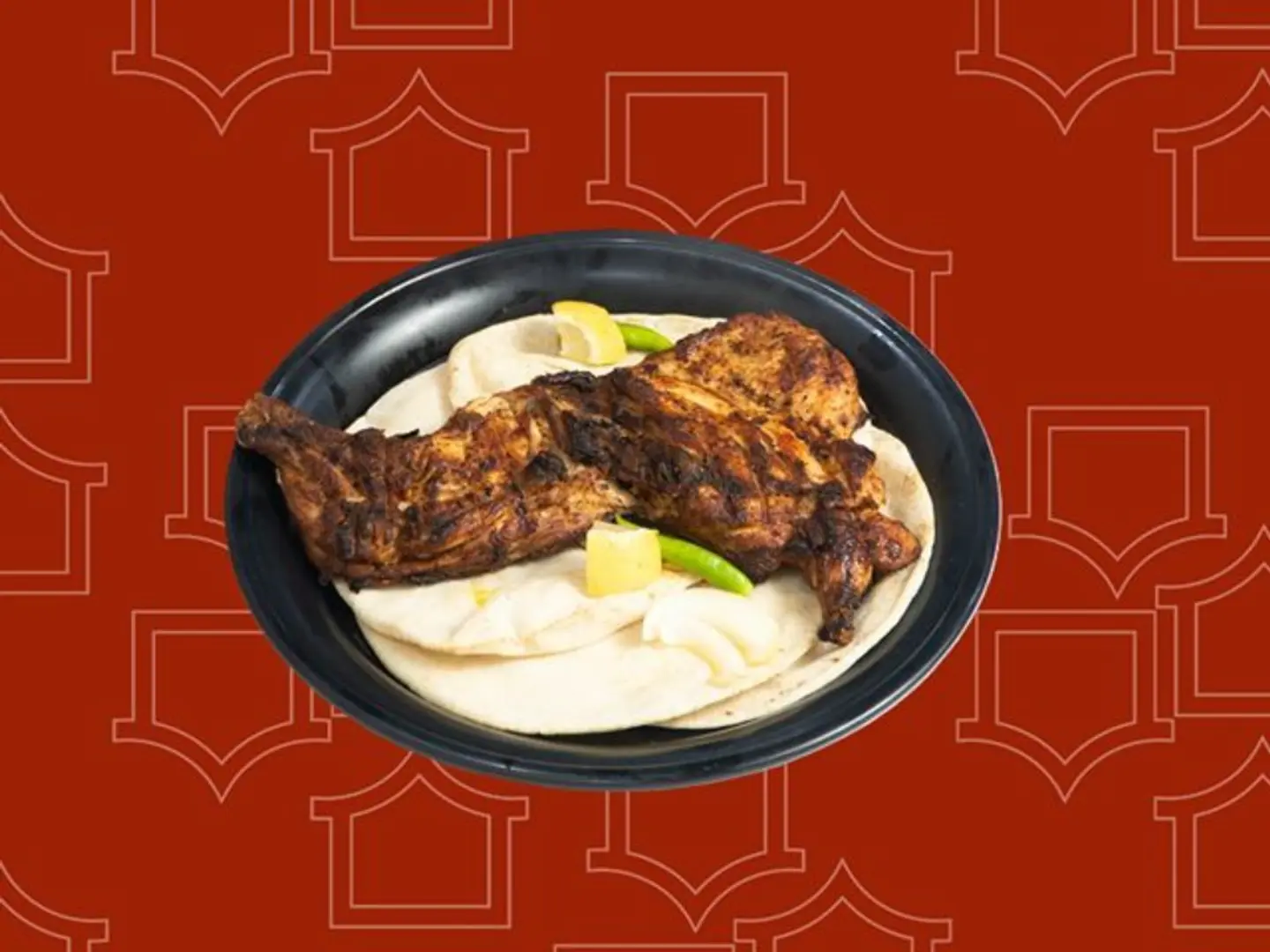 نصف دجاج عاالفحم بدون رز