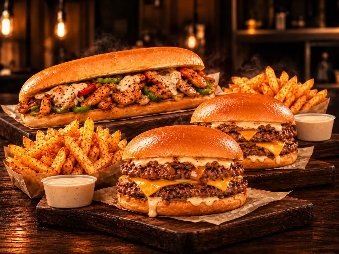 2 Double Smash Burger , 2 Fries , 2 Sauces And Fajita Combo