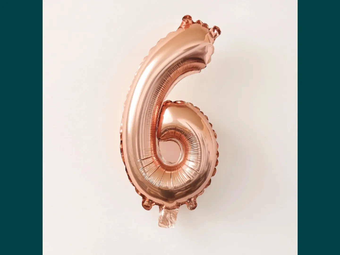 Rose Gold Number 6 Foil Balloon