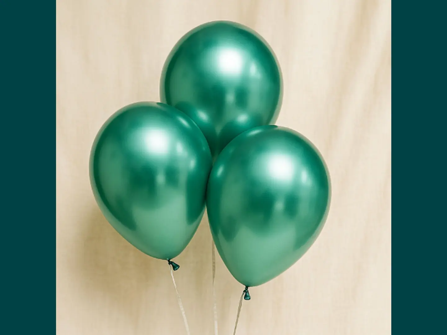3 Metallic Green Latex Balloons