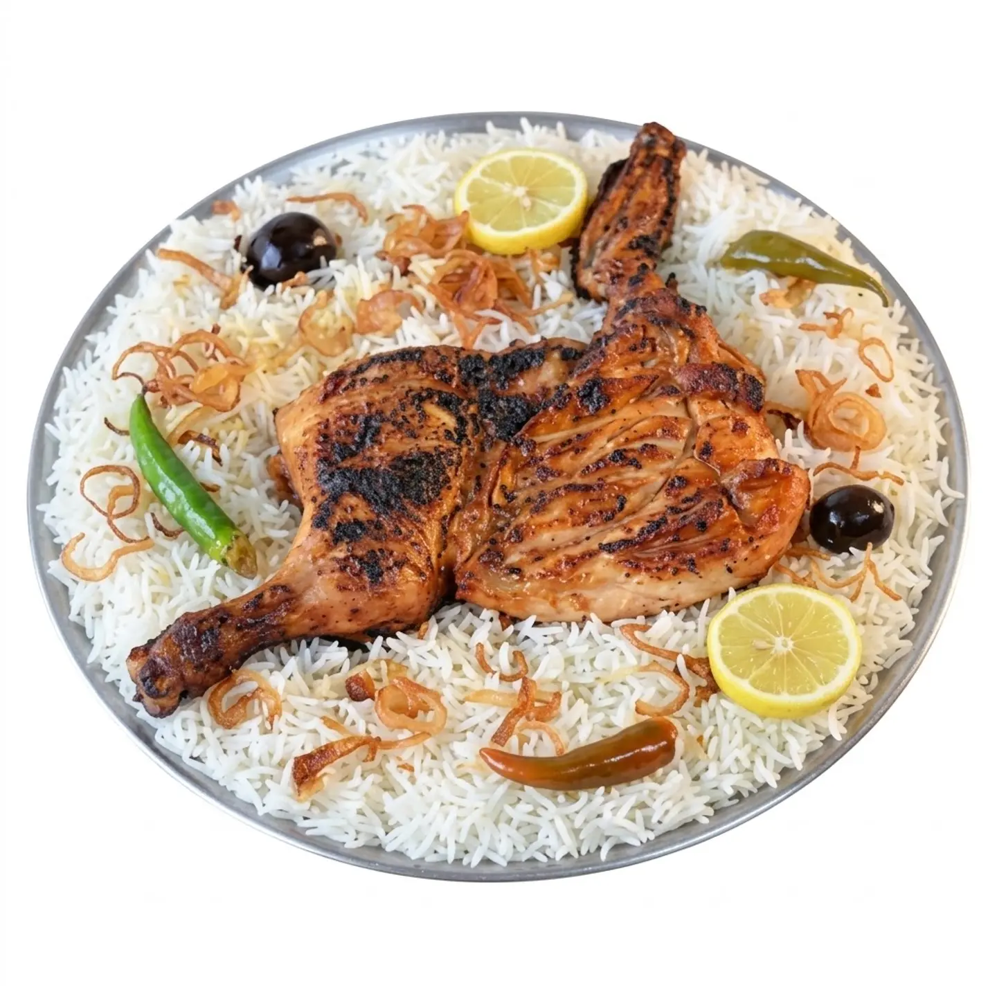 Half A Charcoal Grilled Chicken - With Rice