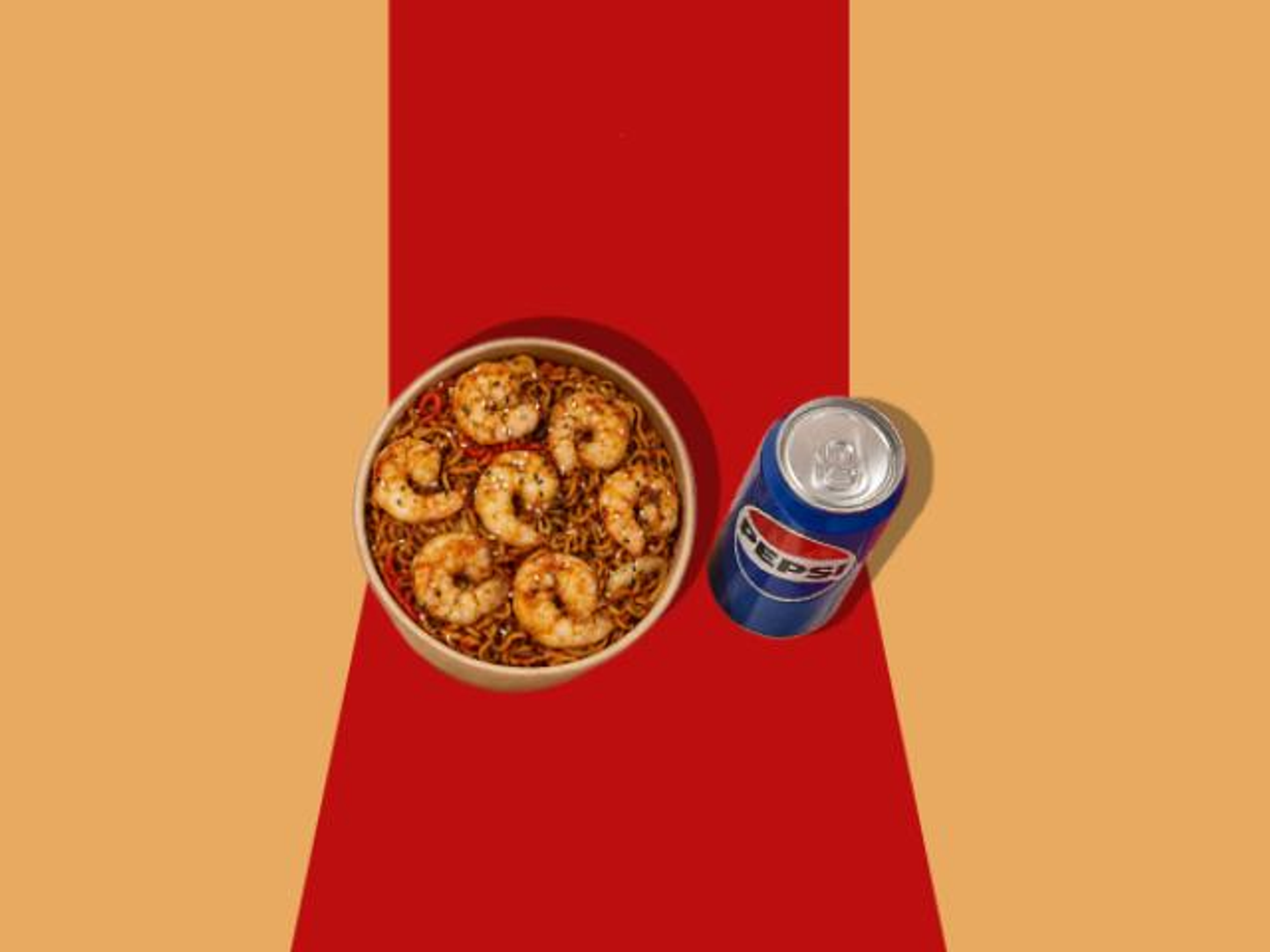 Shrimp Noodles And A Drink