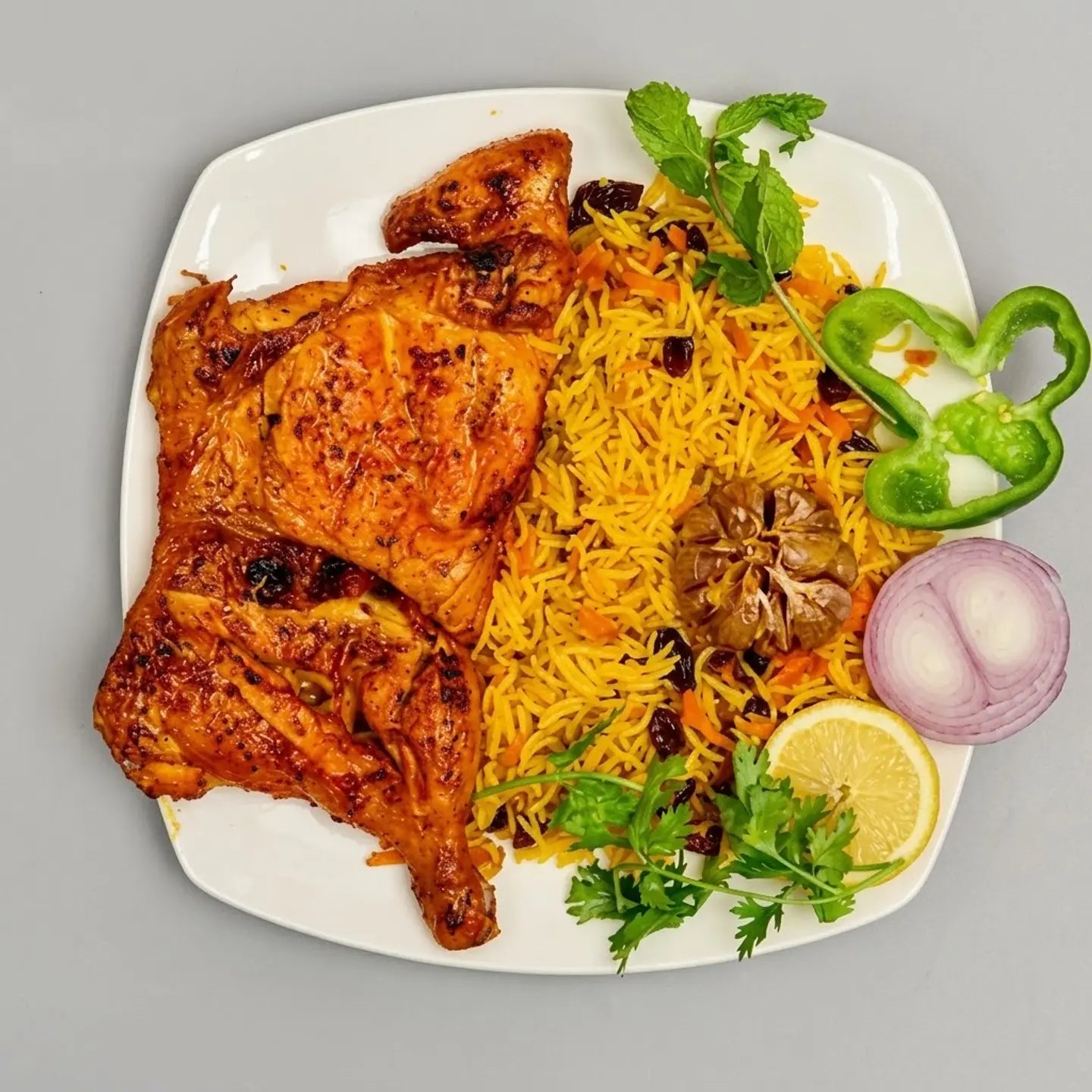 نص فحم مع الأرز