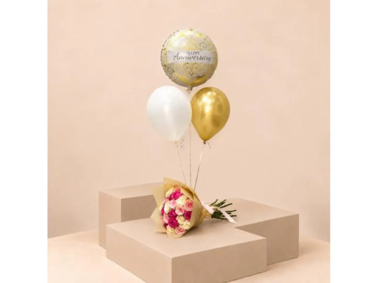 Rose And Balloon Bouquet