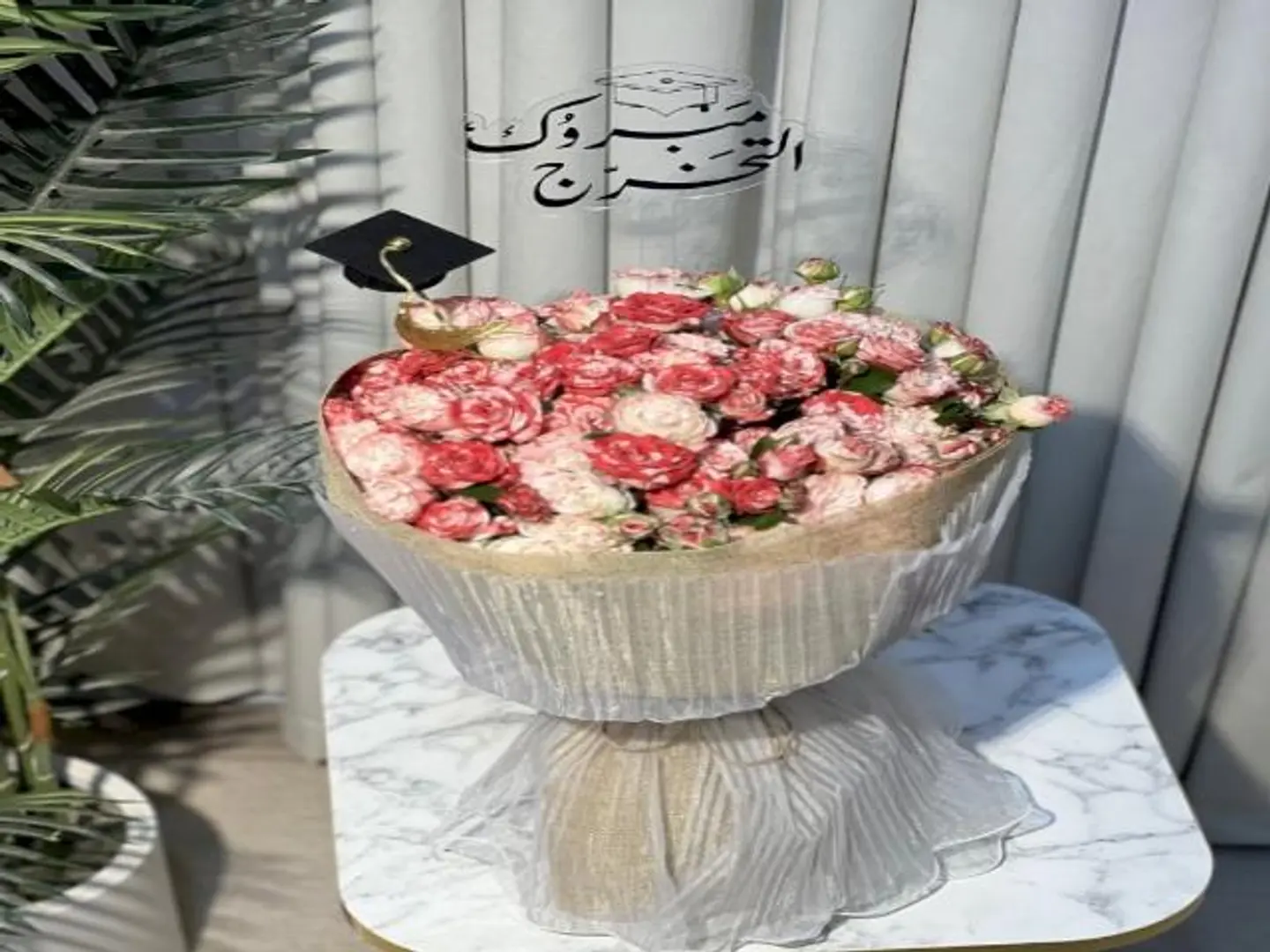 بوكيه تخرج بيبي روز طبيعي تغليف قماش