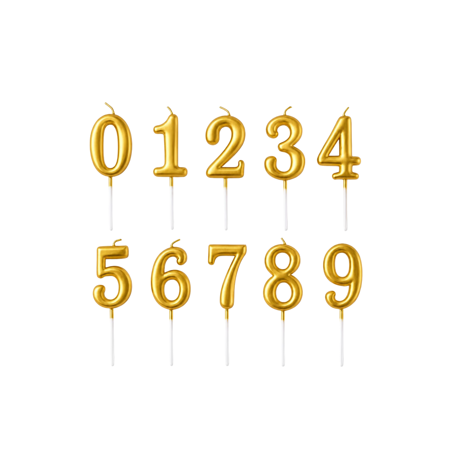 Gold Number Cake Candles