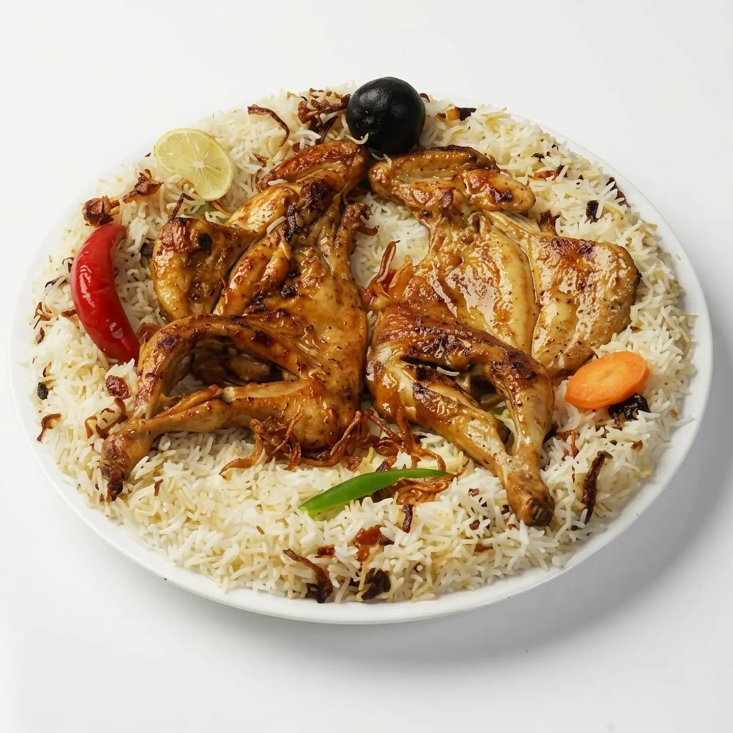Half A Chicken On Charcoal With Rice