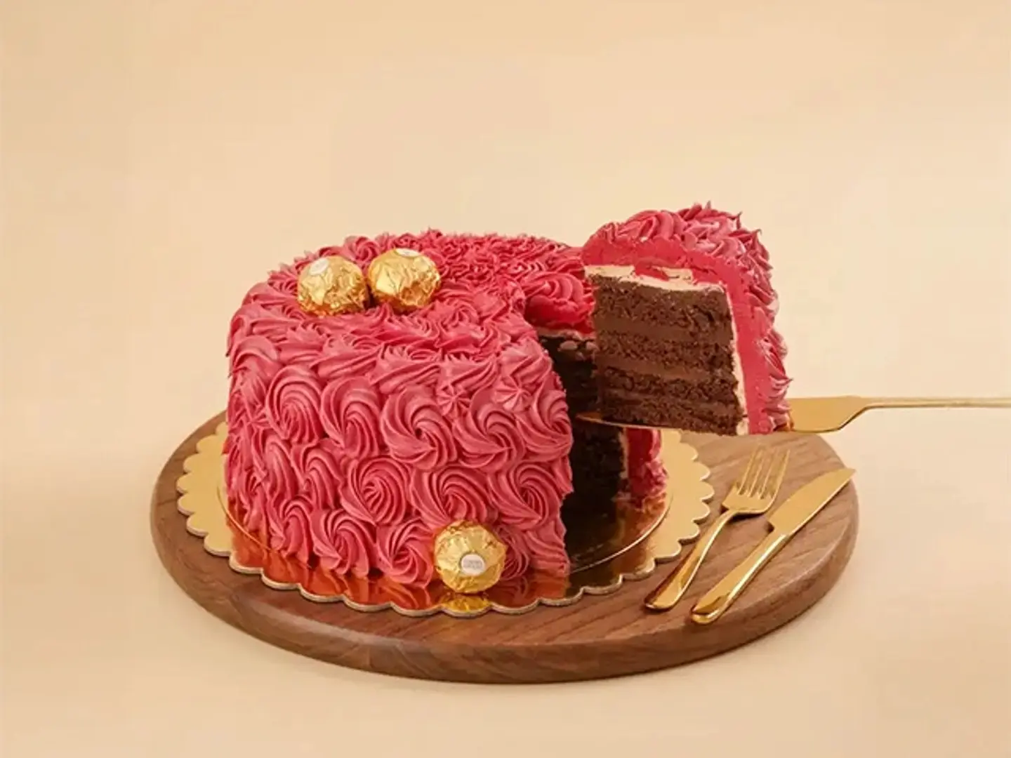 Rosy Birthday Cake