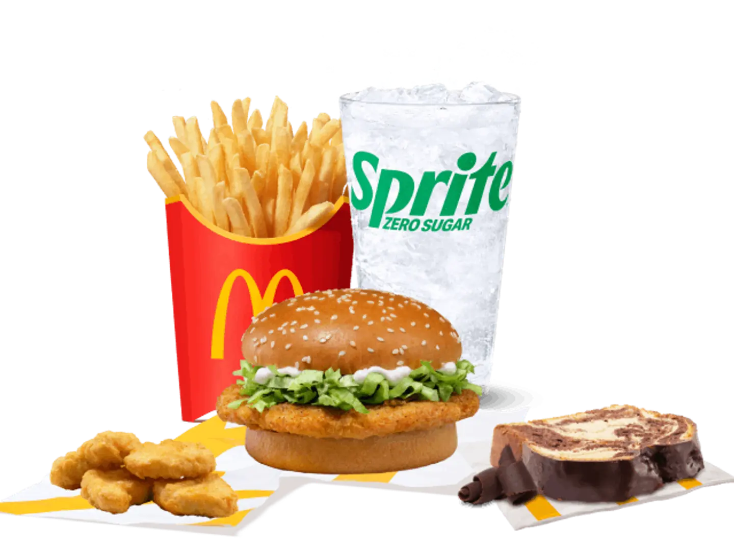 Mc Chicken Medium Meal With Loaf Cake And 4 Pcs Nuggets