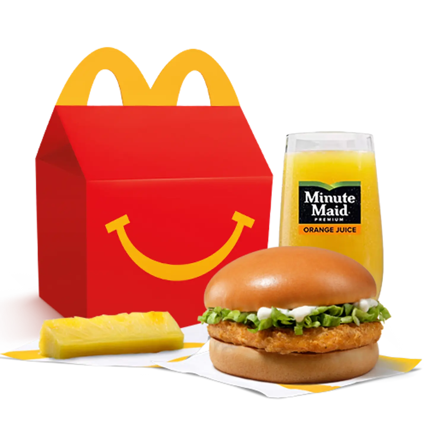 هابي ميل تشيكن برجر مع شرائح الأناناس