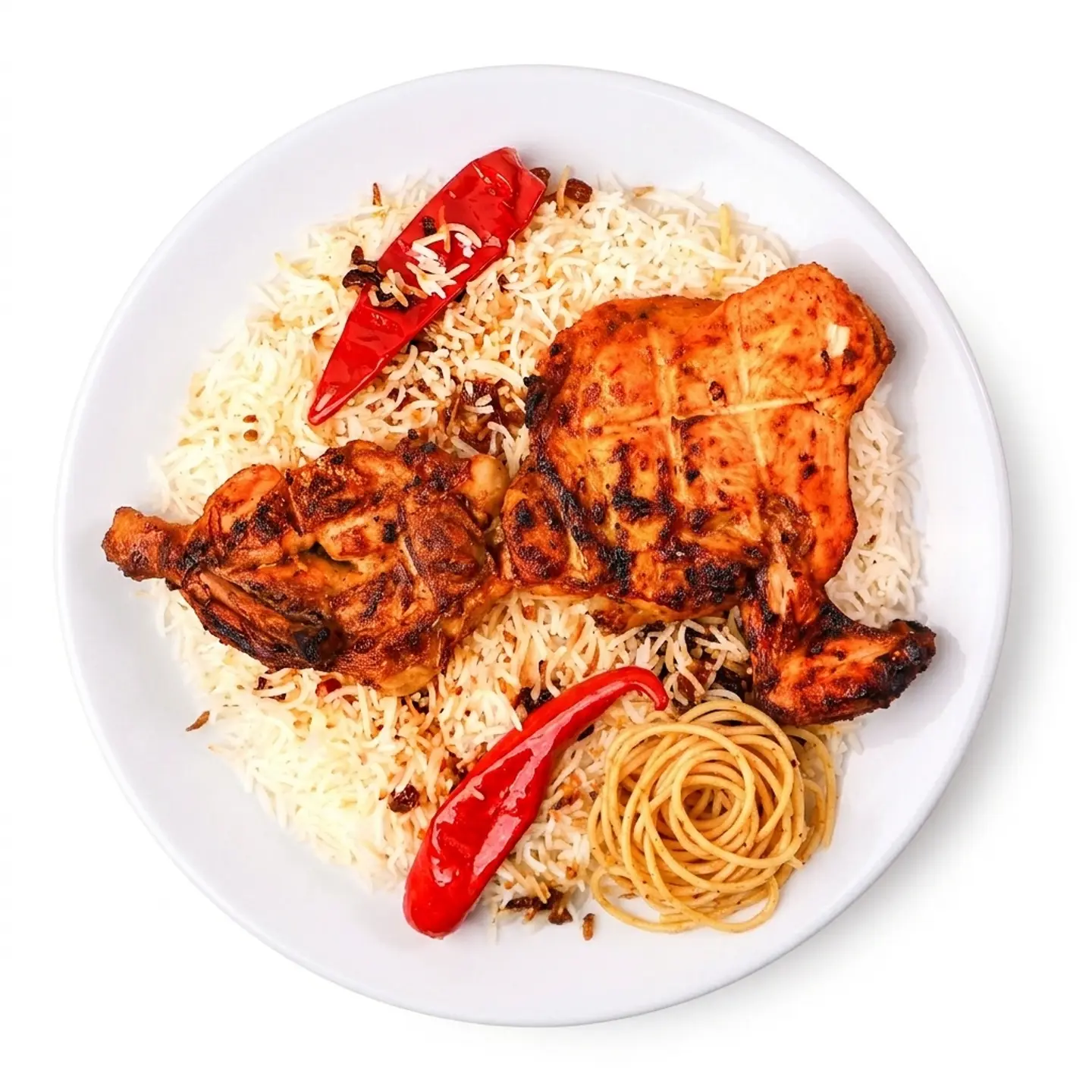 Half Chiken Charcoal - With Out Rice
