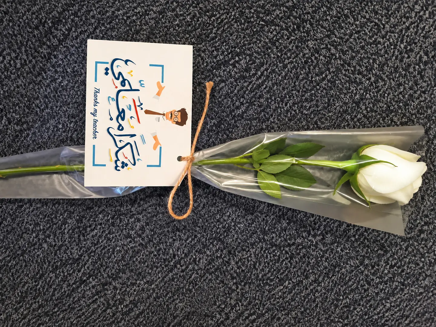 Teacher Day Rose With Card 2 - 1 Piece