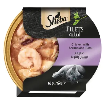 Sheba Chicken Shrimp Tuna Cat Food 60g
