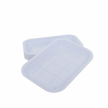 WAT White Rectangular Plastic Plates 50 Pieces