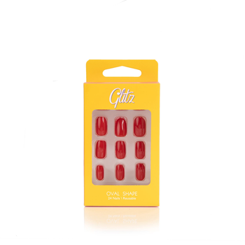 جليتز أظافر صناعية أوفال 25 أحمر 1قطعة