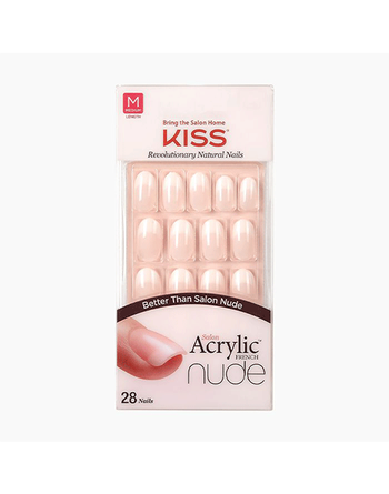 Kiss Acrylic French Nude Nails 28 Pack