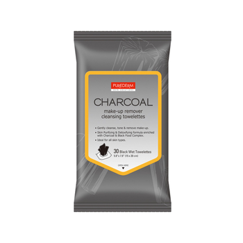Purederm Charcoal Detoxifying Make-Up Remover Towelettes 30 Pieces
