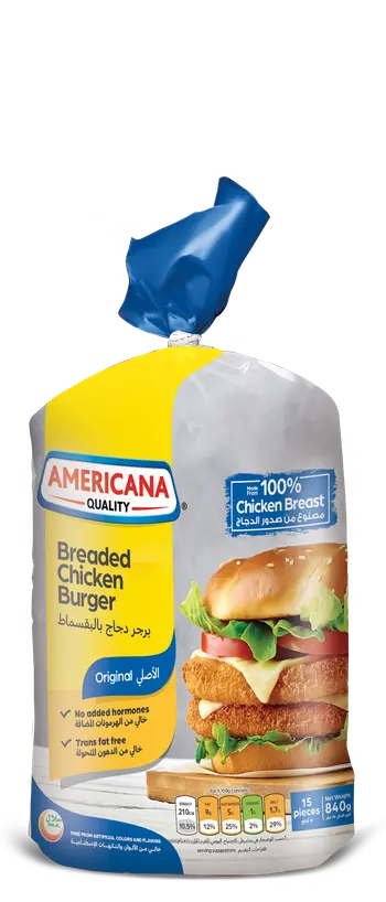 Americana Breaded Chicken Burger 15x840g