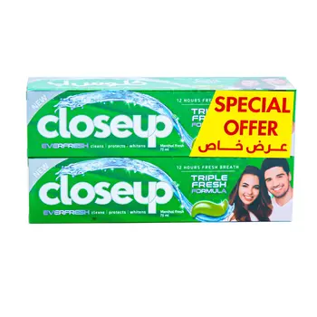Closeup Ever Fresh Menthol Toothpaste 2x75ml