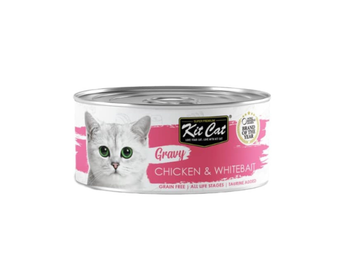 كت كات طعام رطب للقطط بالدجاج والوايت بيت في المرق 70جرام