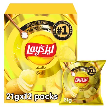 ليز رقائق البطاطس بالملح  21x12 جرام