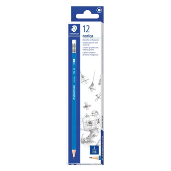 Staedtler Norica Blue Pencils with Rubber 12 Pieces