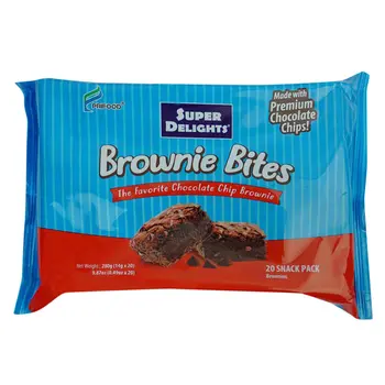 Prifood Super Delights Chocolate Chip Brownie Bites 20x14g