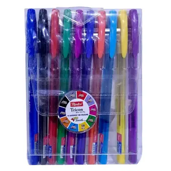 Montex Tricon Gel Pens Set 10 Pieces
