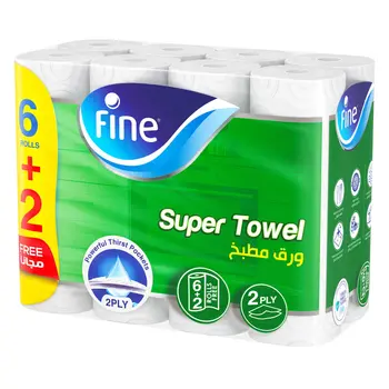 Fine Kitchen Super Towel 2PLY 6 Rolls