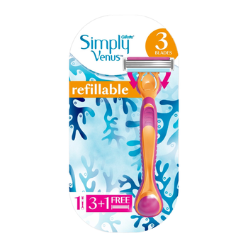 Gillette Simply Venus Razor 3-Blades 4 Pieces