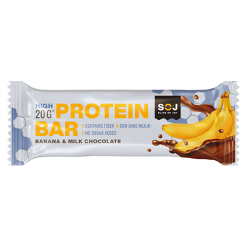 Soj Protein Bar Banana& Milk Chocolate 20g Of Protein No Sugar Added 50g