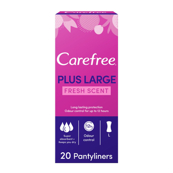 Carefree Plus Large Panty Liners Fresh Scent 20 Pieces